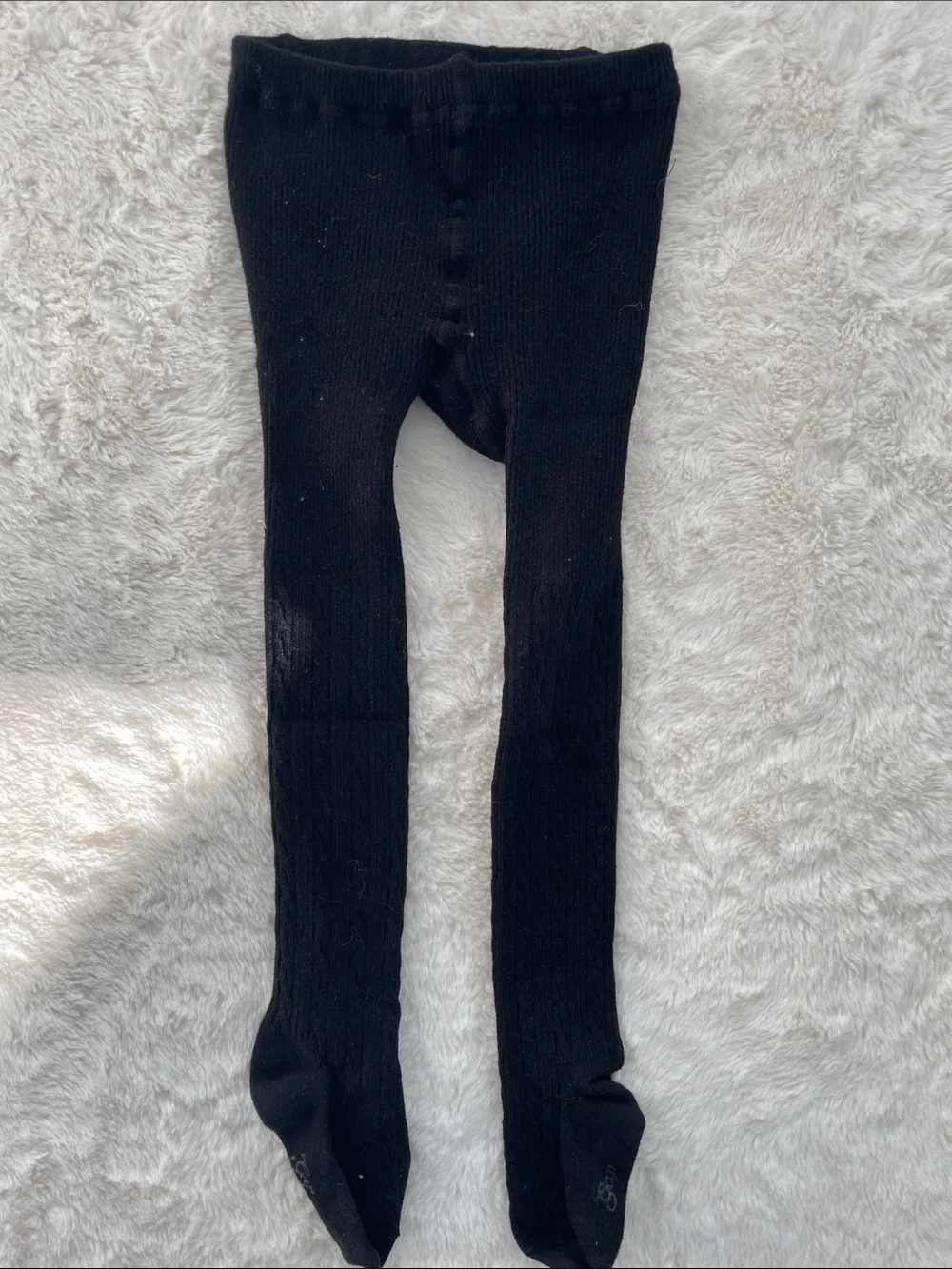 SALE! Baby Gap Kids Black Tights with Brown Bear Detail Size 4/5 Y
